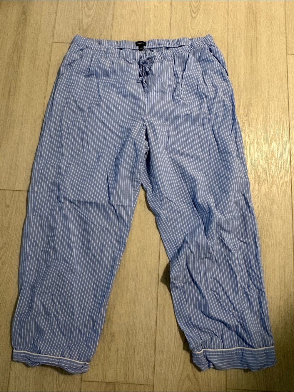 GAP Blue and White Striped Cotton Pajama Pants